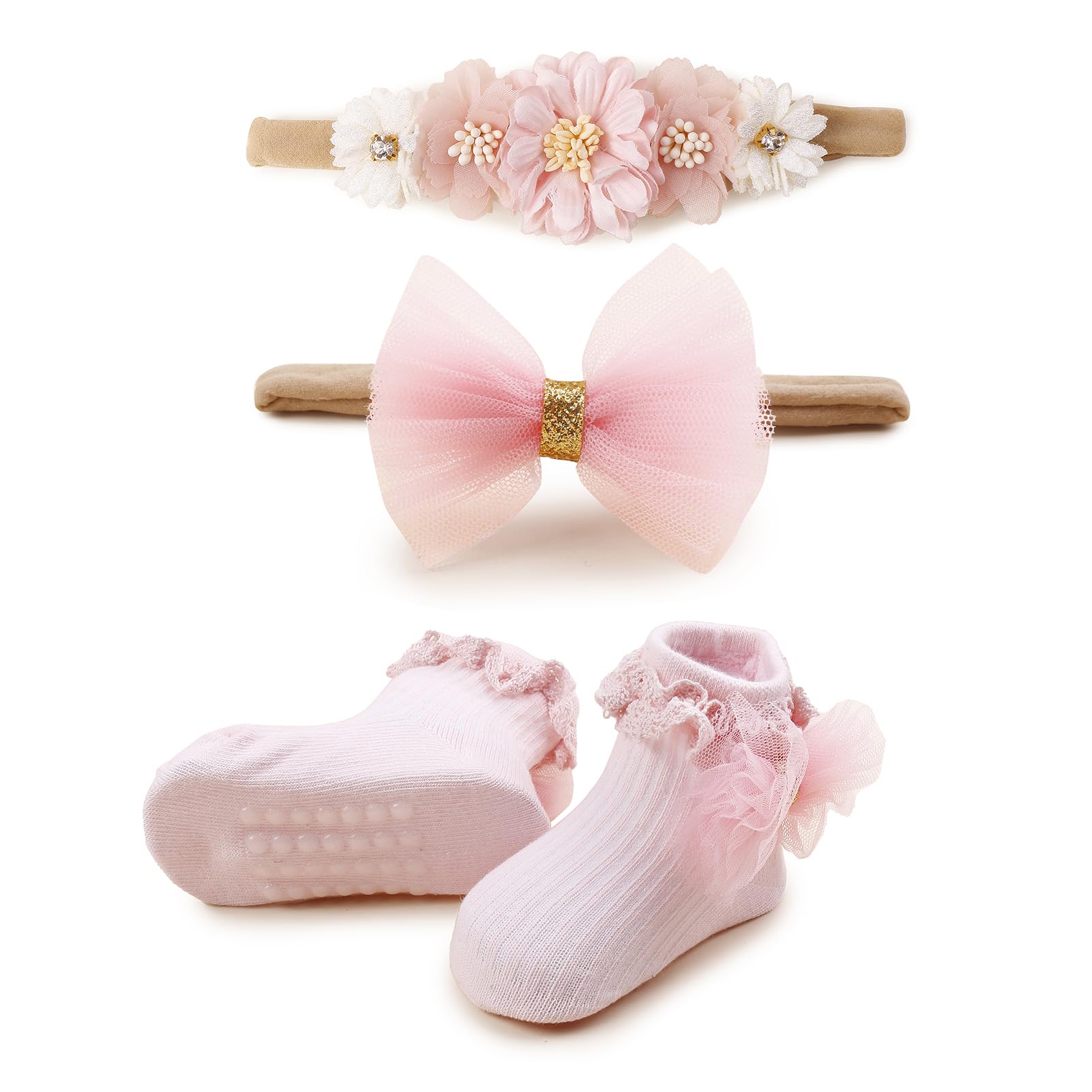 mligril baby girls headband and socks set style 1 coordinates outfits for daily wear.