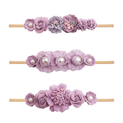 mligril baby nylon headband with flower bow for newborn photo sessions.