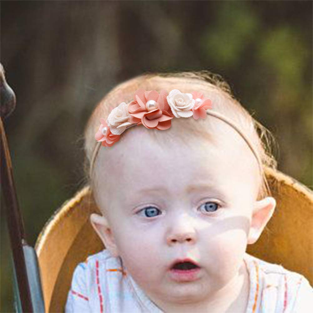 mligril elastic nylon headband closeup demonstrates soft, stretchable fabric for growing babies.