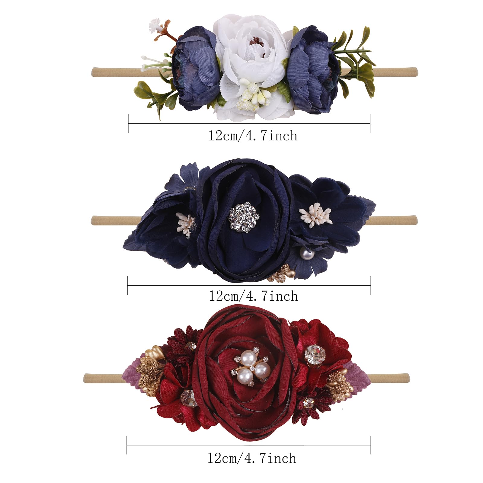 mligril elastic nylon headband—soft fabric bows gentle on skin, easy to style.