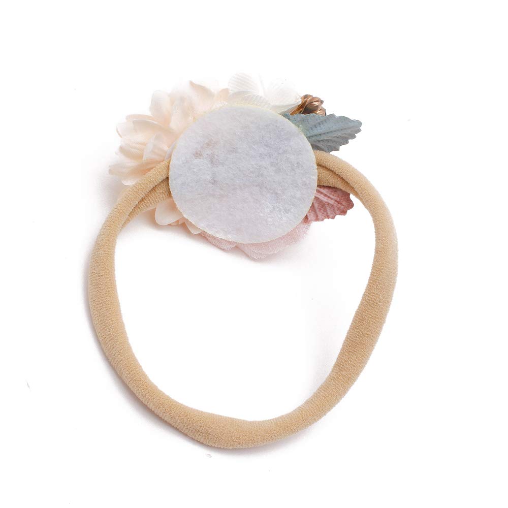 mligril floral headband closeup emphasizes soft fabric and charming detail for photos