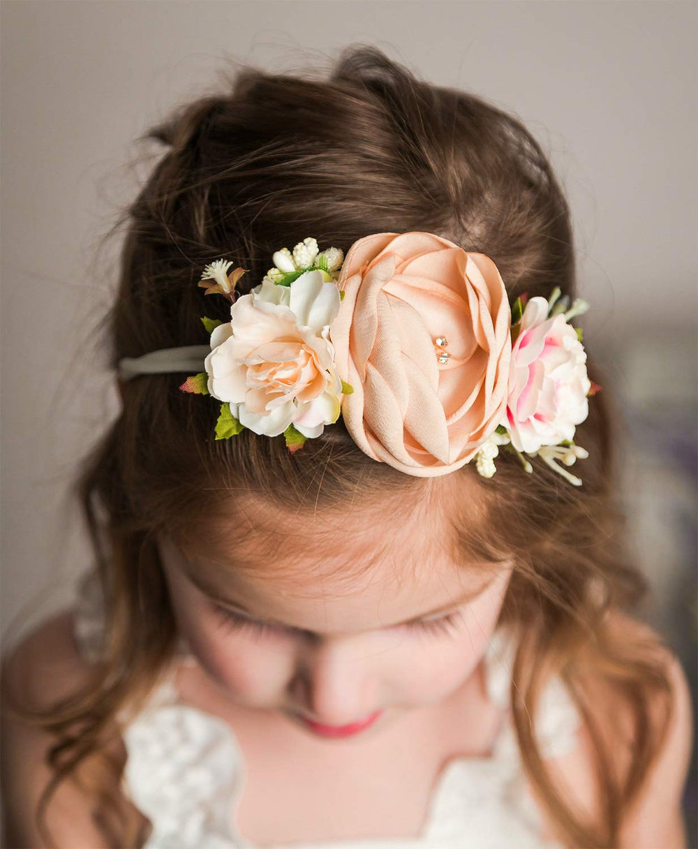 mligril floral headband collection 5: back cotton pad for smooth, mark-free wear