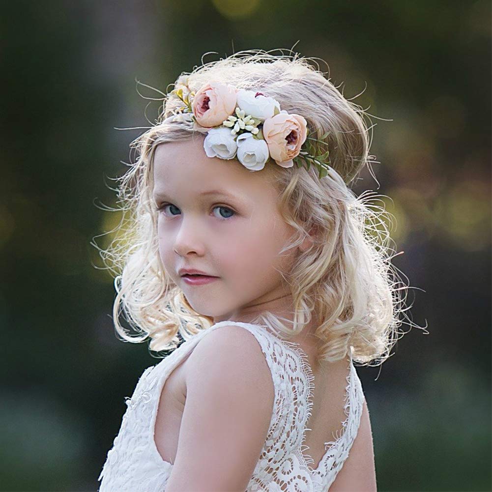 mligril floral headband collection 6: newborn to toddler-friendly stretchable headbands