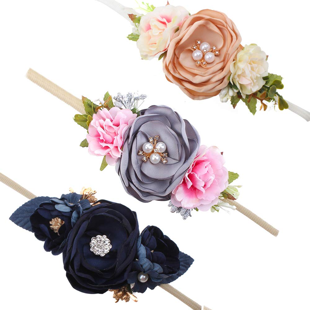 mligril floral headband rose-petal-pink: soft, skin-friendly daily wear for photos.