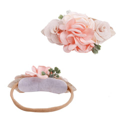 mligril headband close-up showing soft nylon fabric and floral design