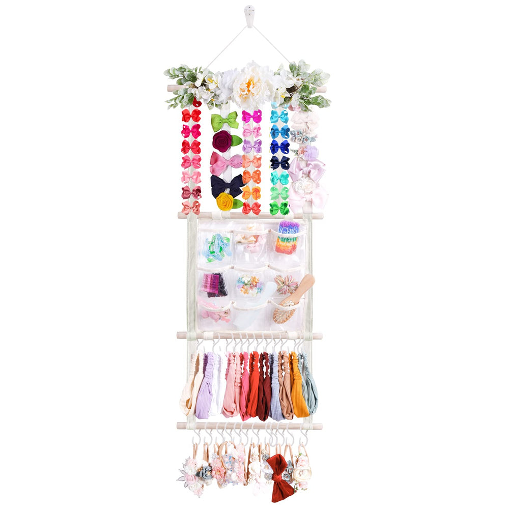 mligril headband holder easy-assembly-pack ships ready to use with movable hooks.