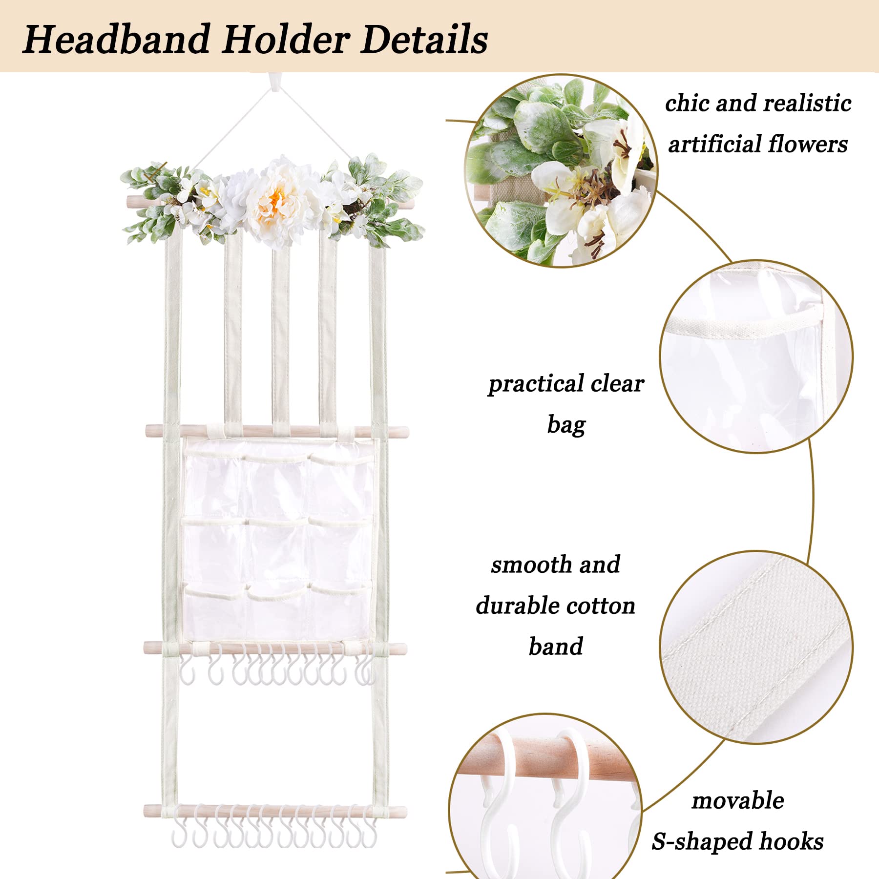 mligril headband holder nursery-decor-wall adds chic charm while organizing accessories.