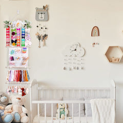 mligril headband holder tassels-style detail adds cute storage while reducing clutter.