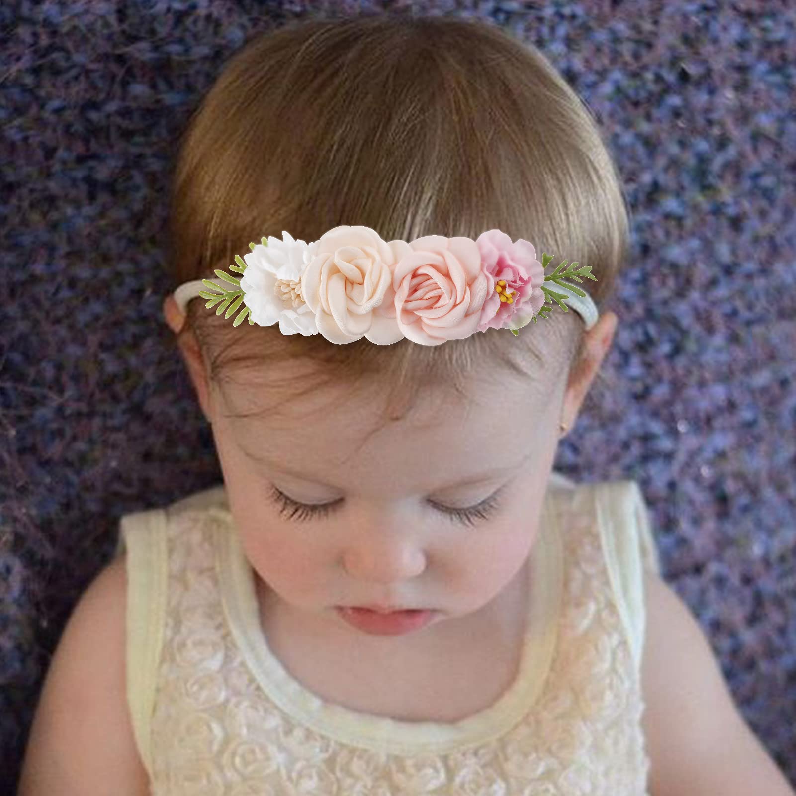 mligril nylon headband elastic soft for sensitive baby skin