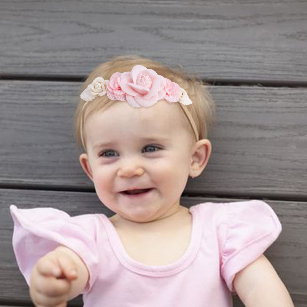 mligril stretchy nylon headband demonstrating secure, dent-free fit