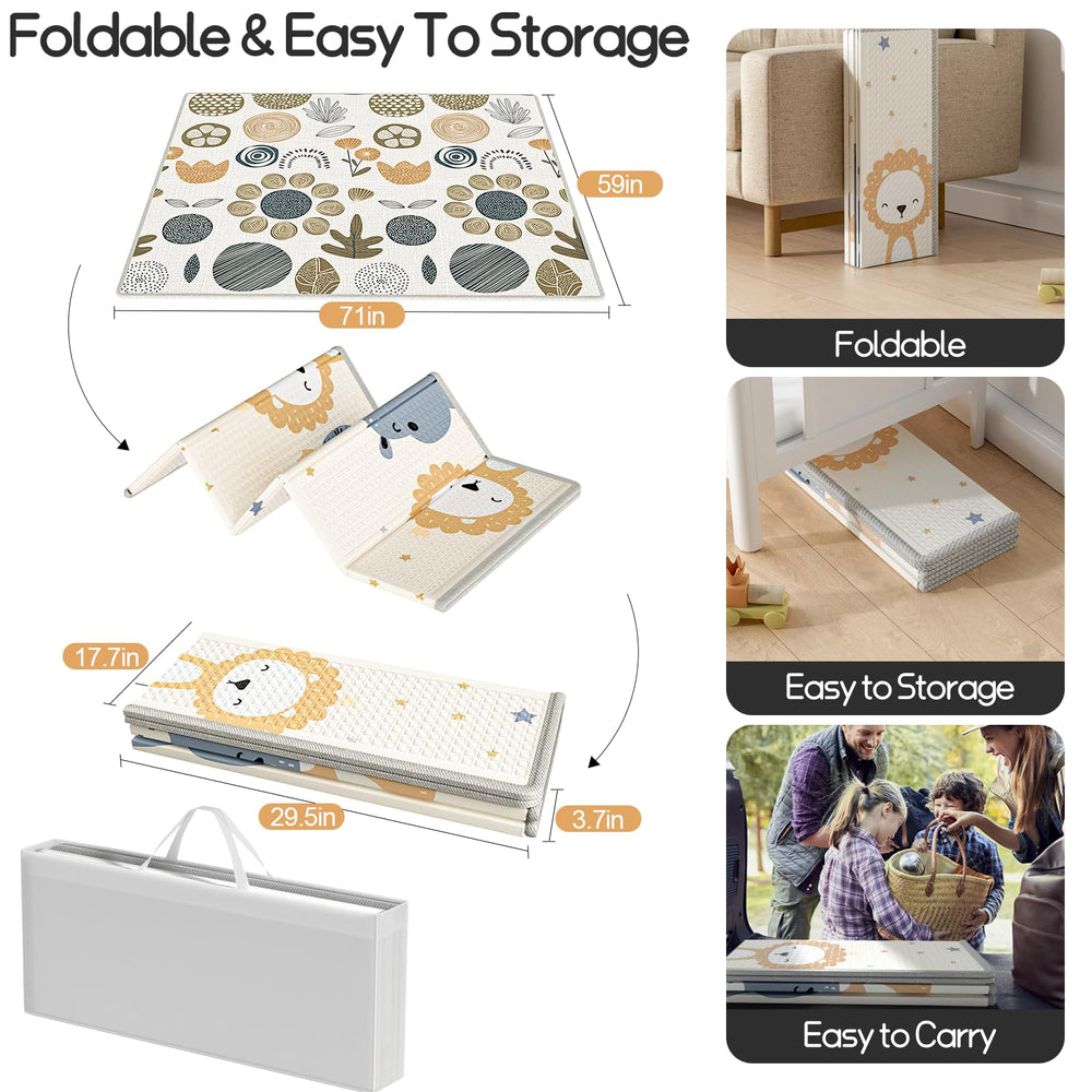 Mloong baby play mat foldable in seconds for quick setup and travel.