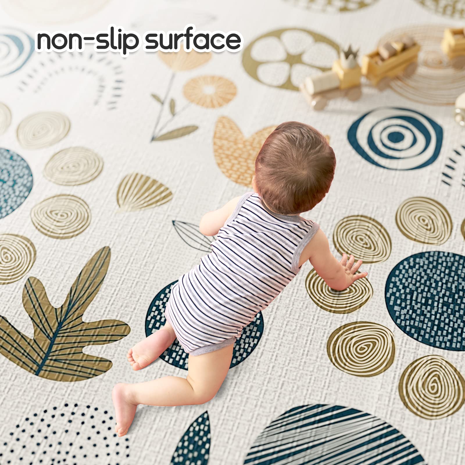 Mloong baby play mat non-toxic foam and vegetable-oil inks ensure safe play.