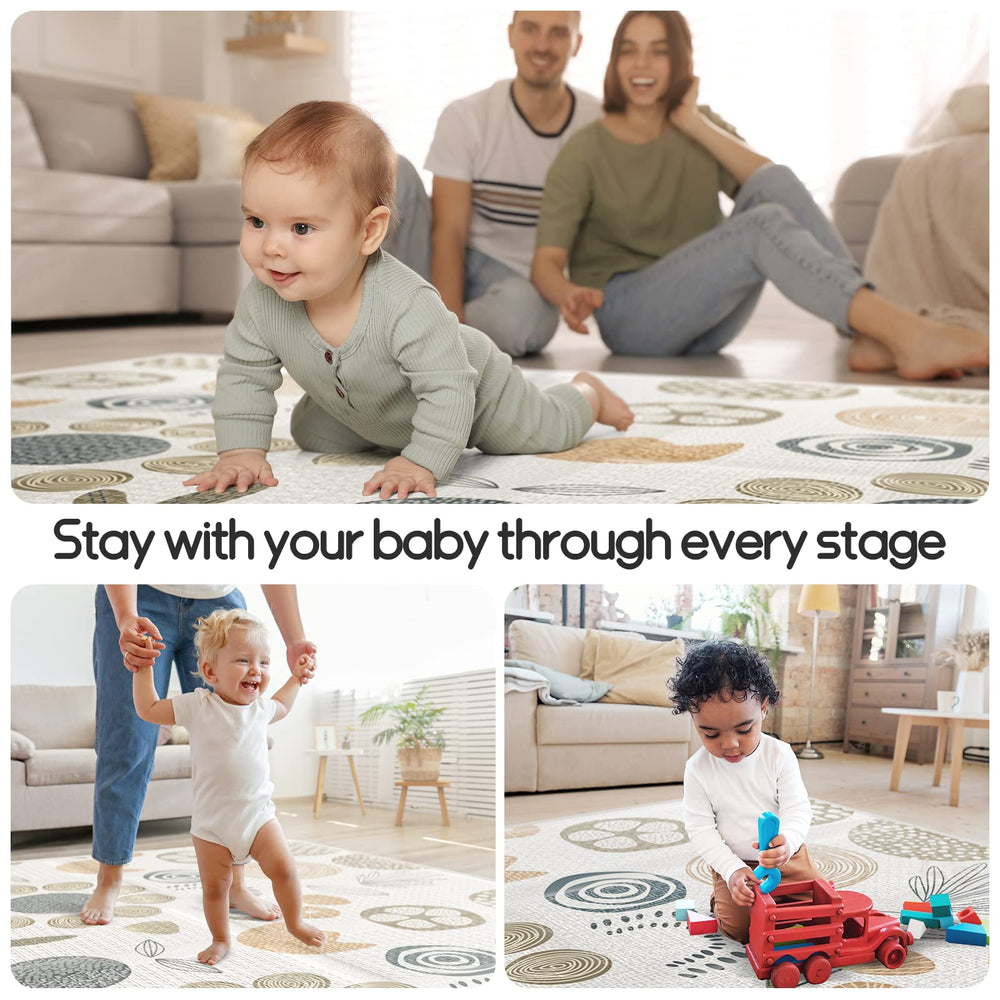 Mloong baby play mat with reversible patterns stimulating visual interest.