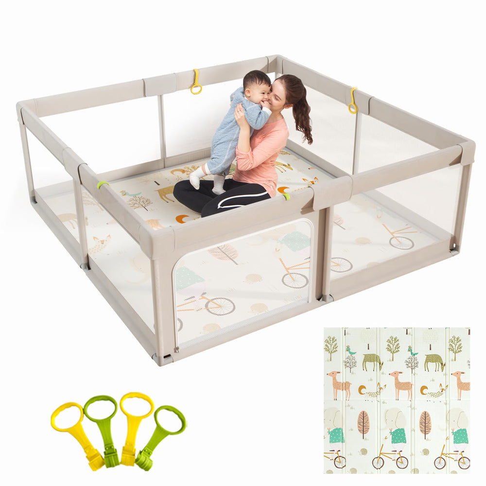 Mloong baby playpen assembly shows quick setup for busy parents.