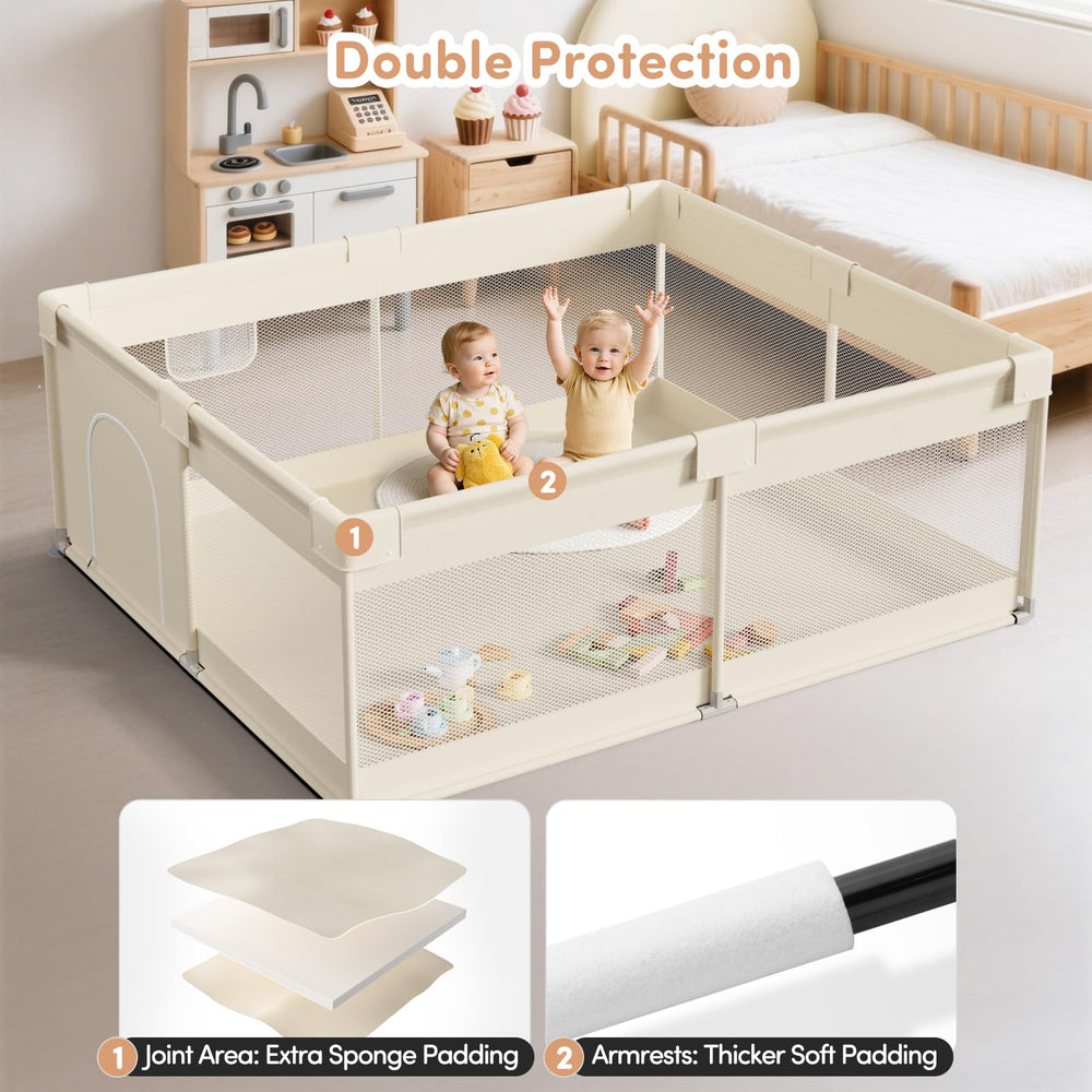 Mloong playpen with suction cup feet enhances stability during wiggles