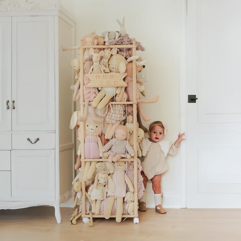 Mloong stuffed animal holder for nursery playroom keeps toys off the floor