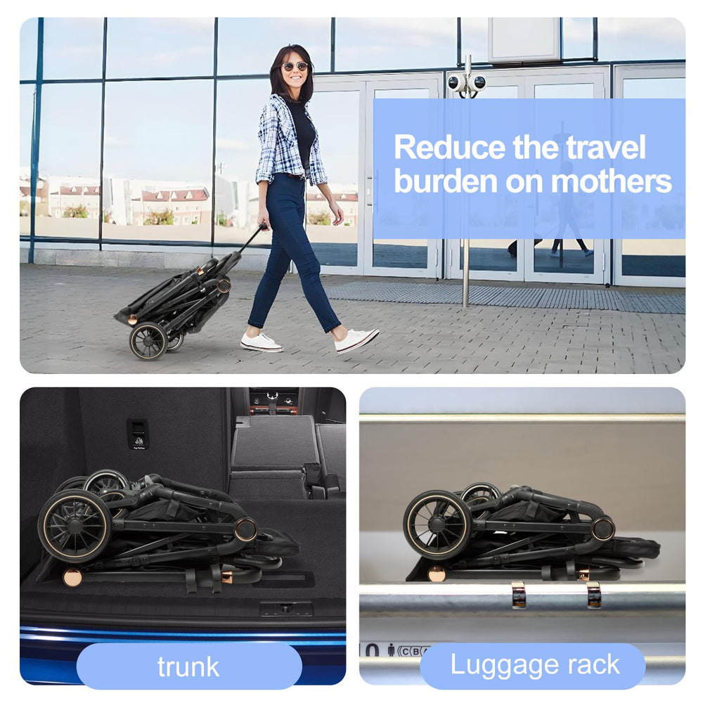 MMBABY aluminum push handle adjusts for forward or rear-facing seating