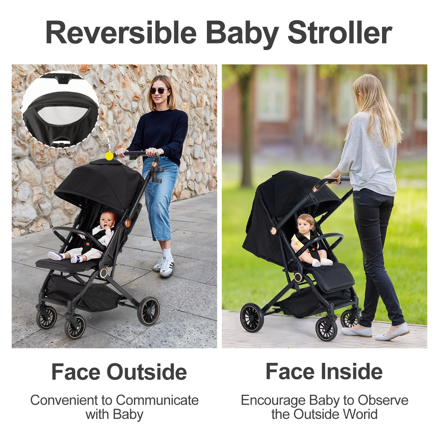 MMBABY built-in cup holder and storage basket keep essentials accessible