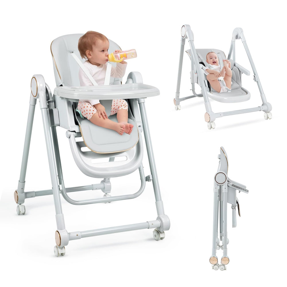 MMBABY high chair with adjustable height supports growing children for comfortable meals