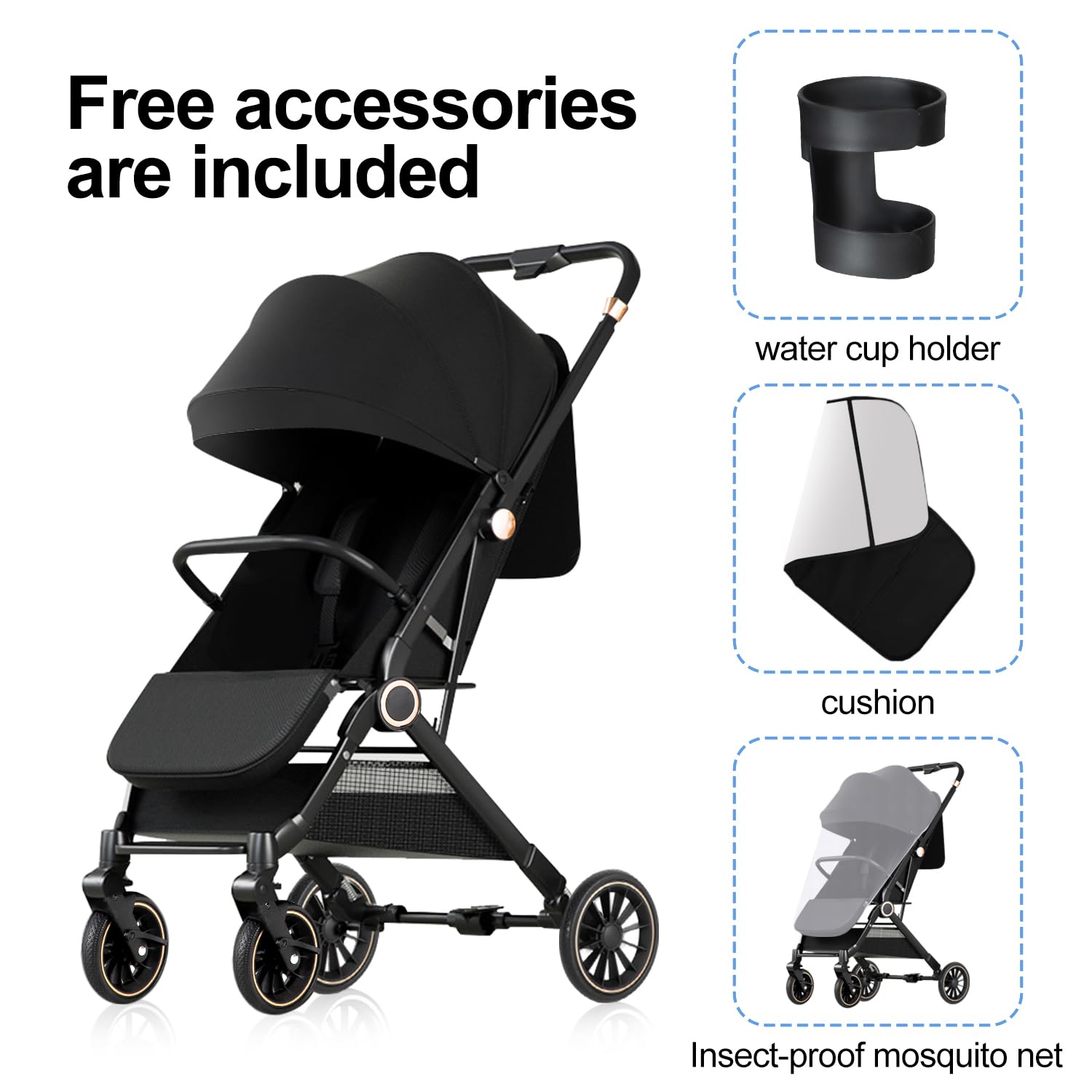 MMBABY PU wheels provide a smooth ride on uneven terrain