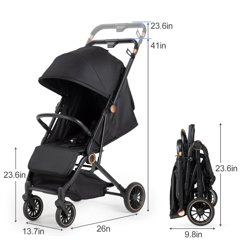 MMBABY quick-fold design collapses the stroller for easy storage