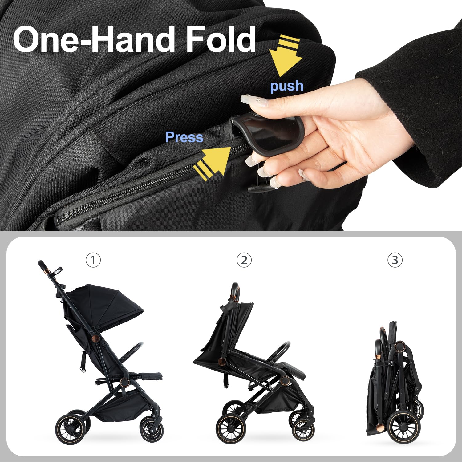 MMBABY large UPF50+ canopy protects baby on sunny outings