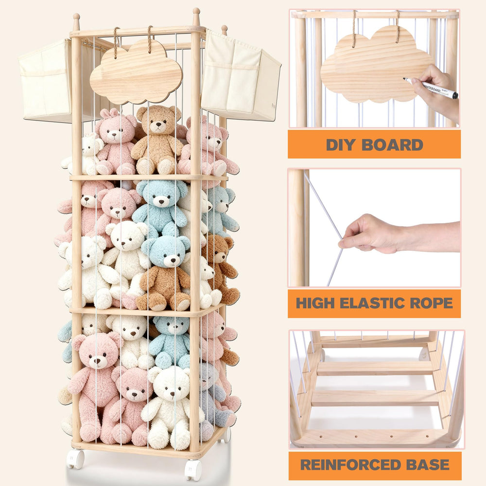 MMEEPO reinforced bottom panel provides stable support for heavy toy piles.