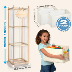 MMEEPO two-pack large storage bags detach for versatile toy organization and independent use.