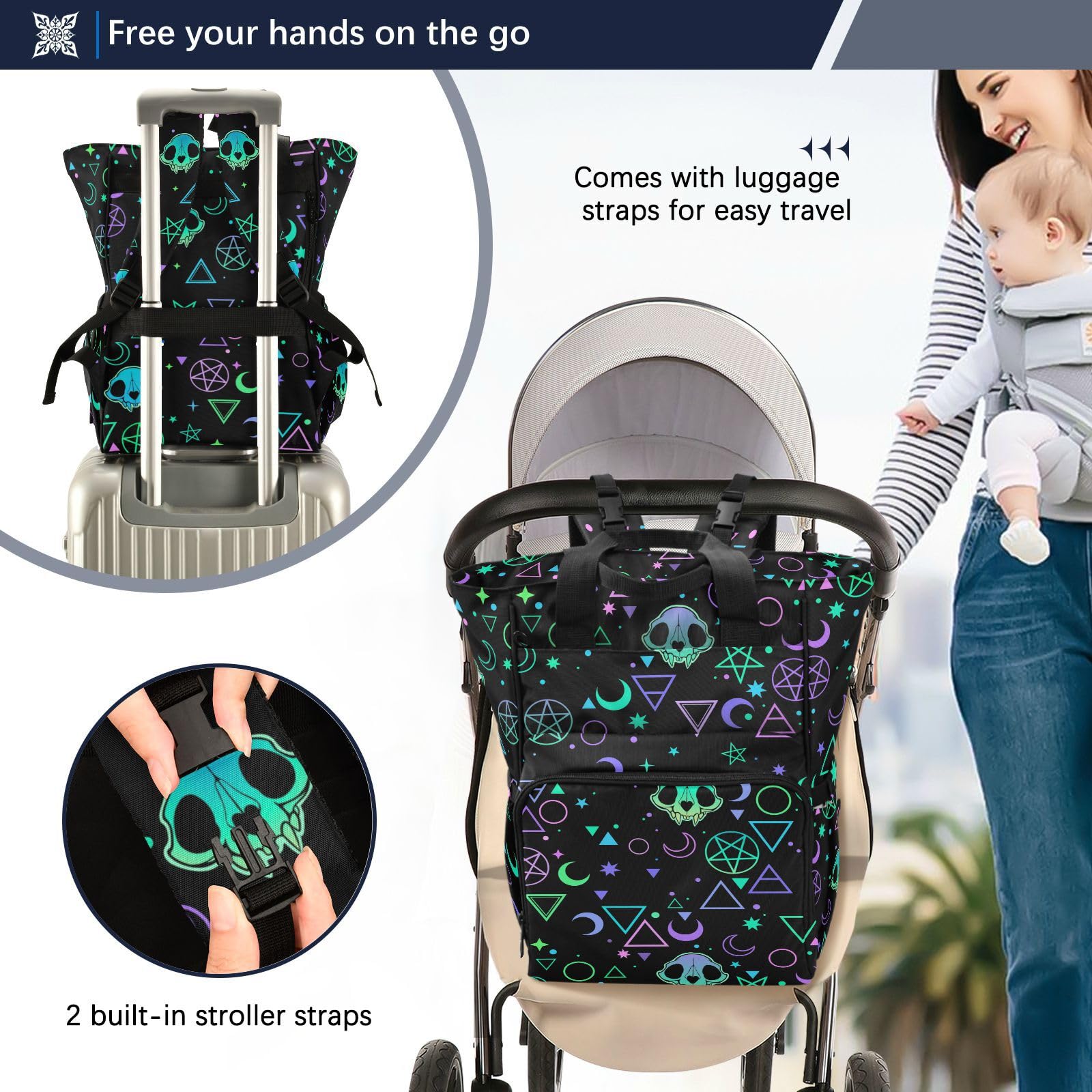 MNSRUU side-elastic-pockets provide easy-wipe access and bottle storage.