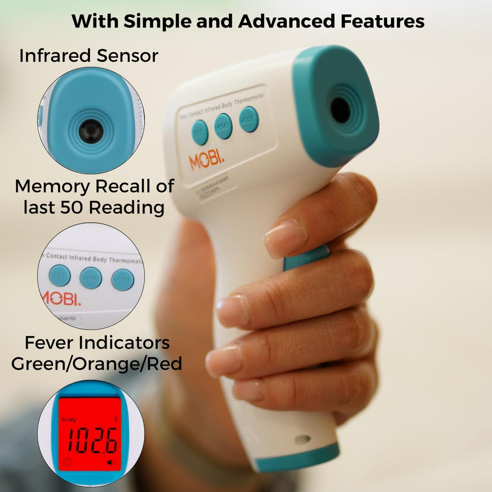 MOBI baby temperature monitoring in use for calm bedtime checks