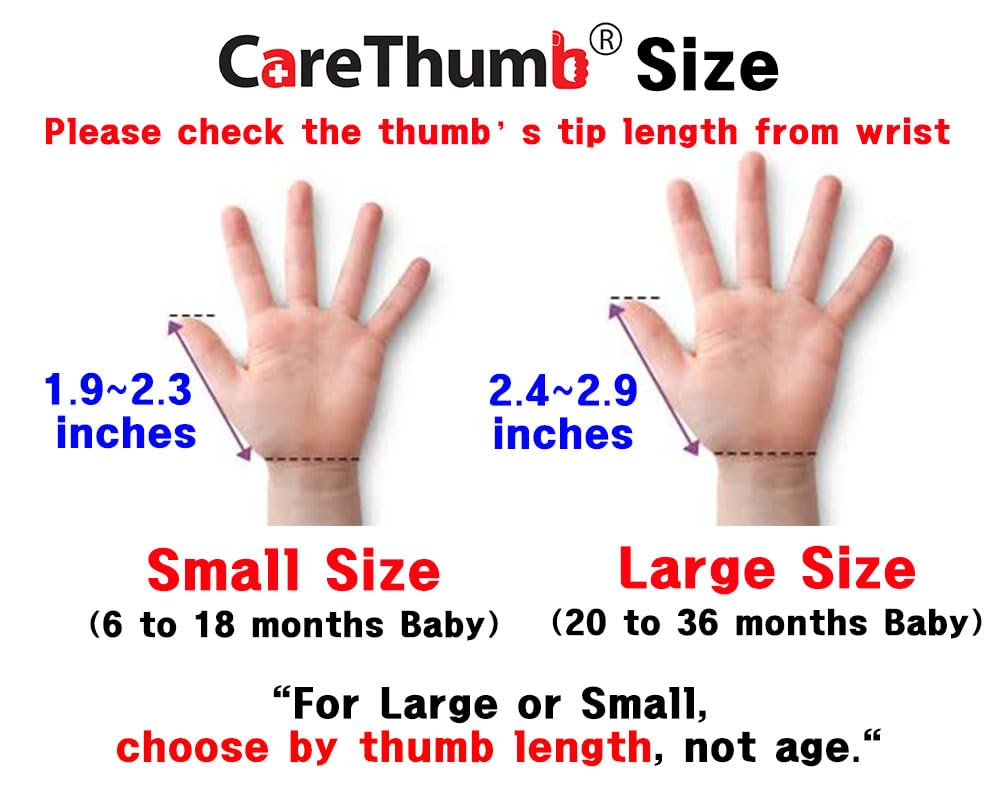 Mobiu CareThumb large size for ages 3-6 fits growing mouths comfortably.