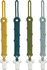 MOBU pacifier clip 4pack colors keeps pacifiers secure and accessible for busy parents.