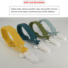 MOBU pacifier clip 4pack features one-piece design with no metal parts for safety.