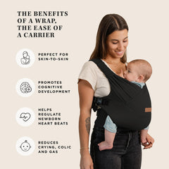 Moby Baby Duet adjustable-seat closeup showing secure fit.