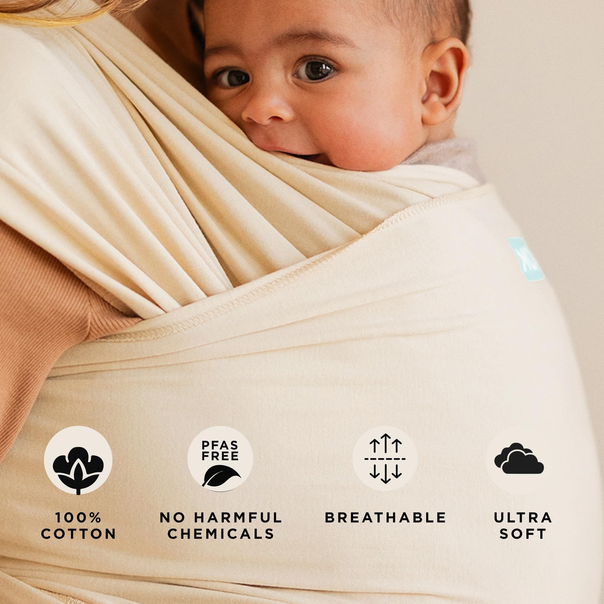 Moby Baby Wrap back carry in action highlights weight distribution