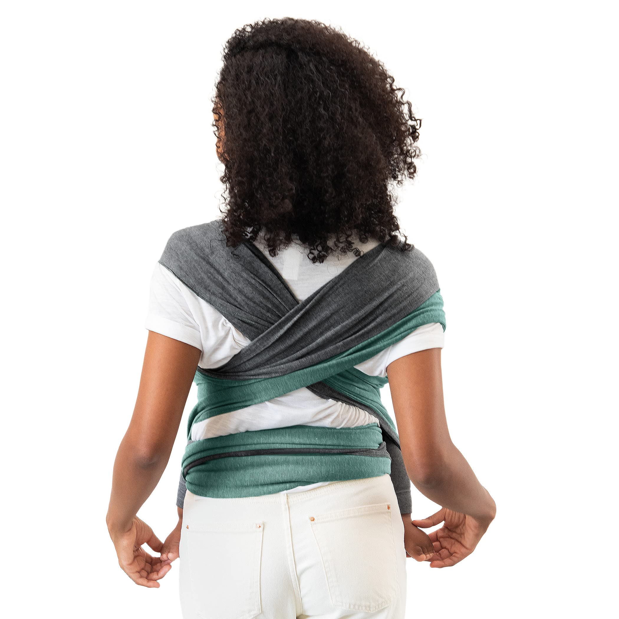 Moby baby wrap in use shows hands-free bonding while multitasking.