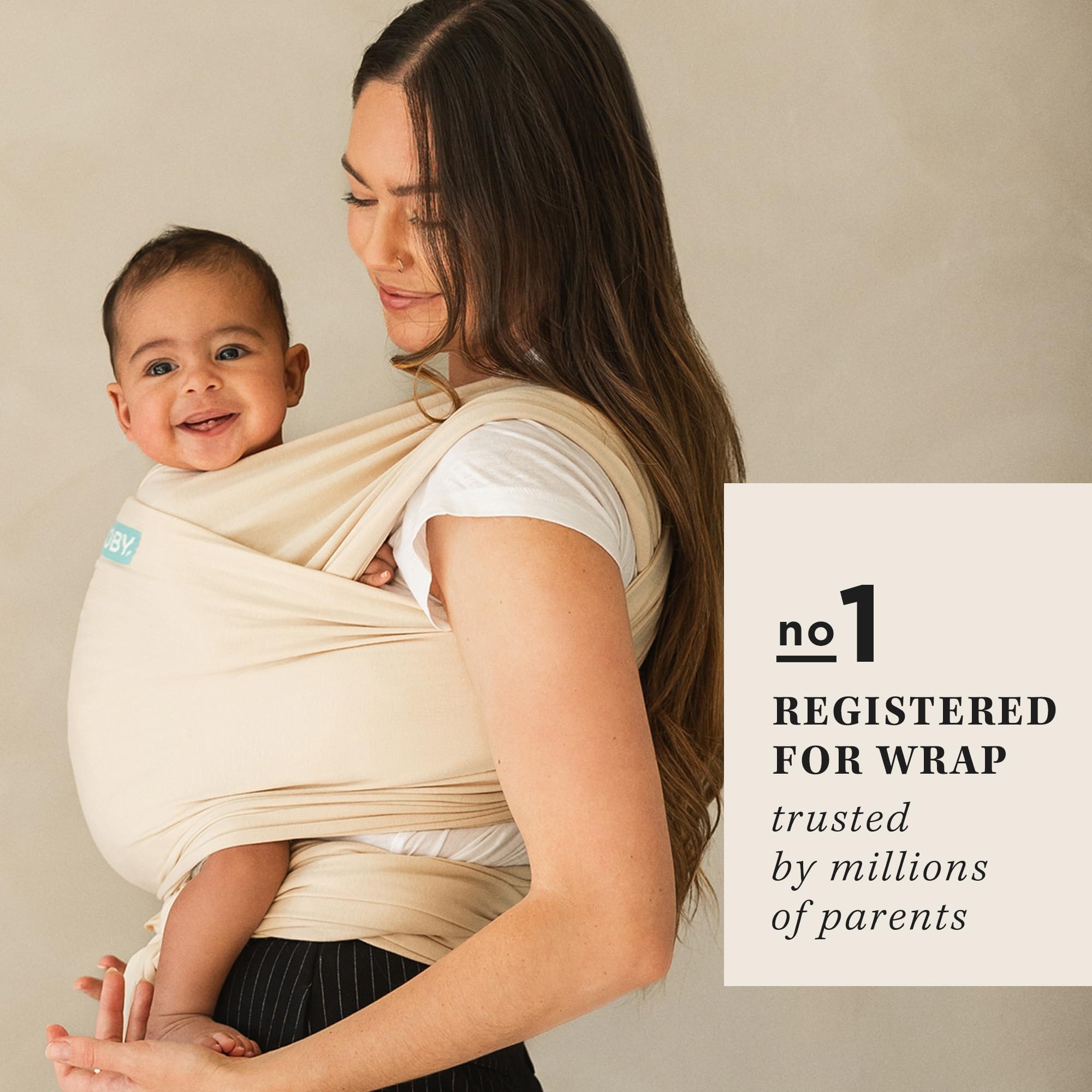 Moby Baby Wrap worn on parent for hands-free daily tasks