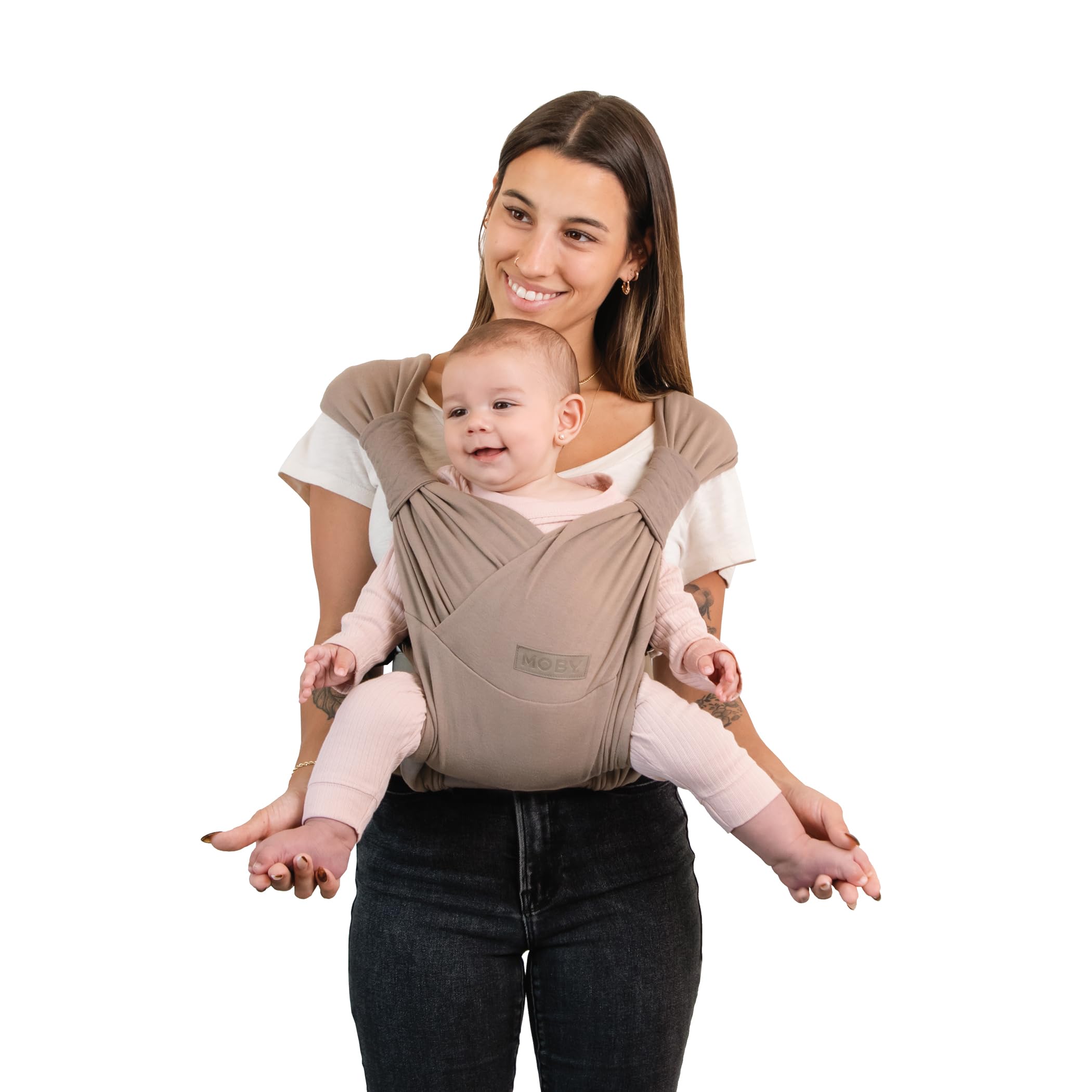 Moby Duet inward narrow position provides snug support for small infants.