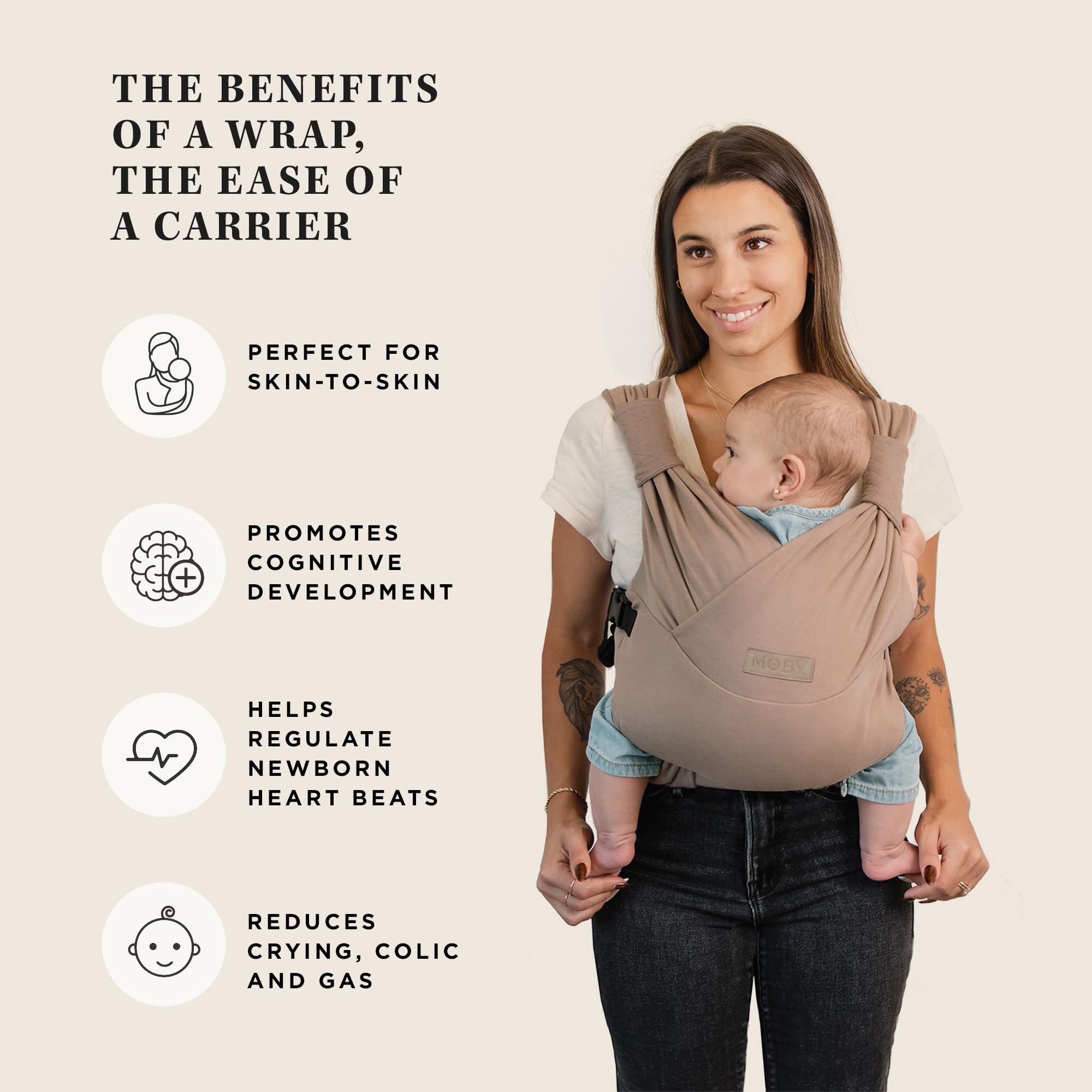 Moby Duet inward wide position adapts as baby grows for comfort.