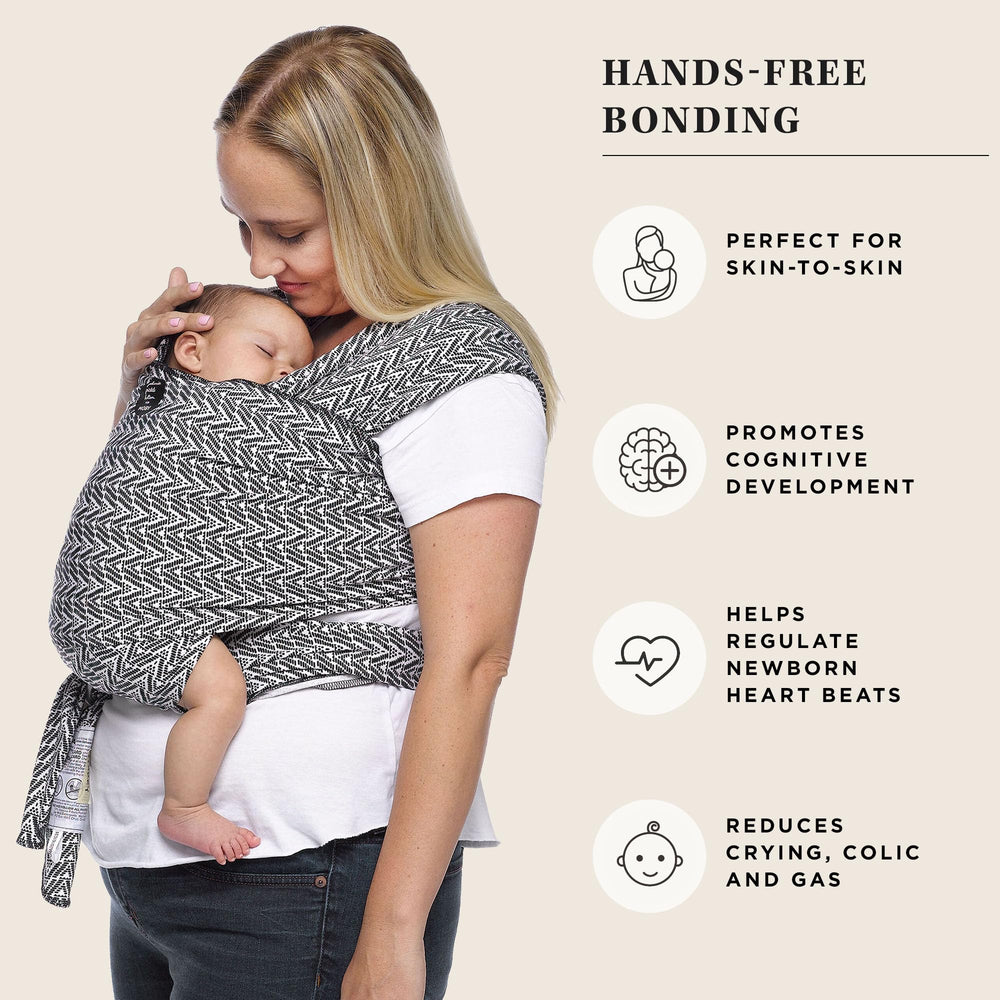 Moby Evolution Wrap back view demonstrates even weight distribution across back and hips