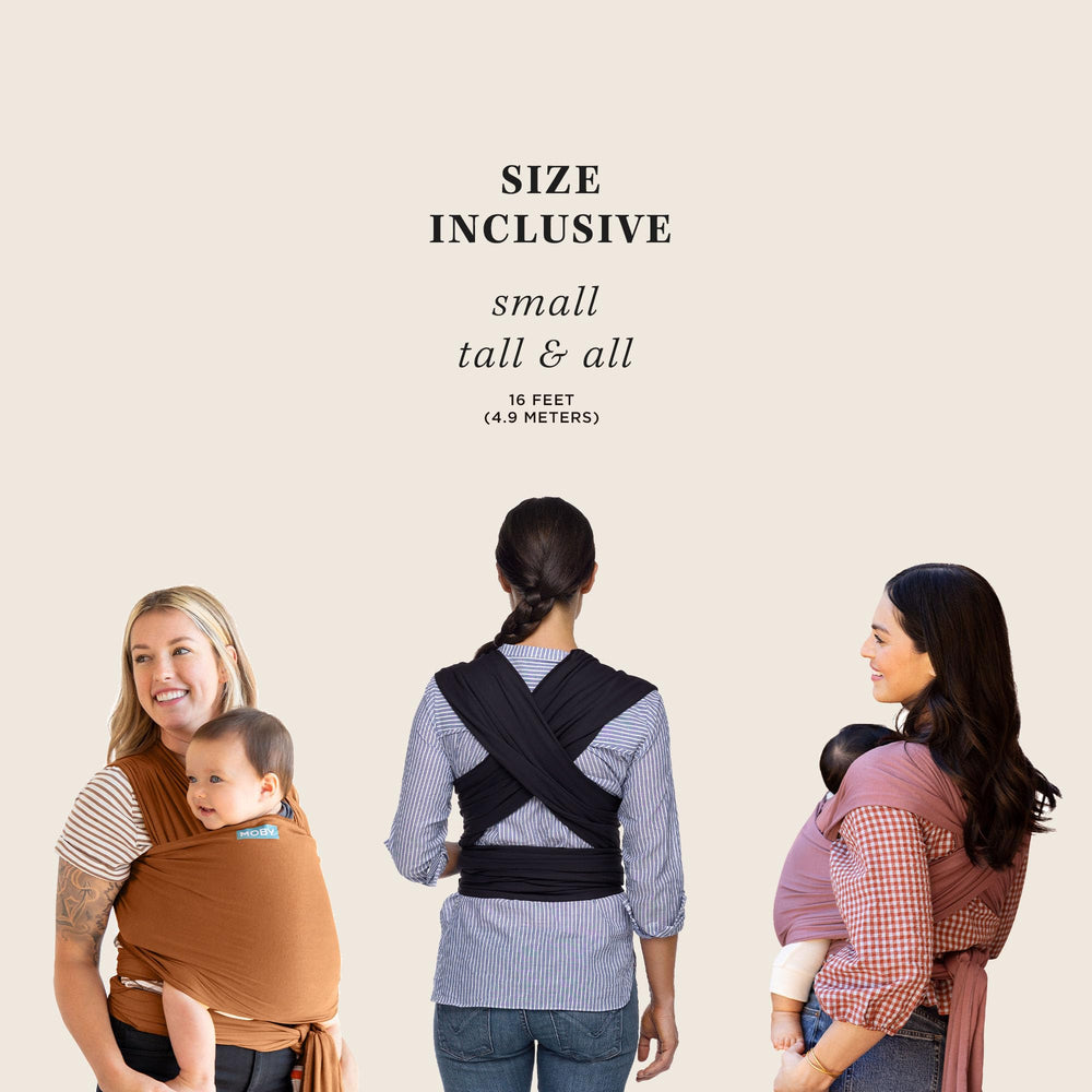 Moby Evolution Wrap hands-free design enabling on-the-go tasks while soothing baby