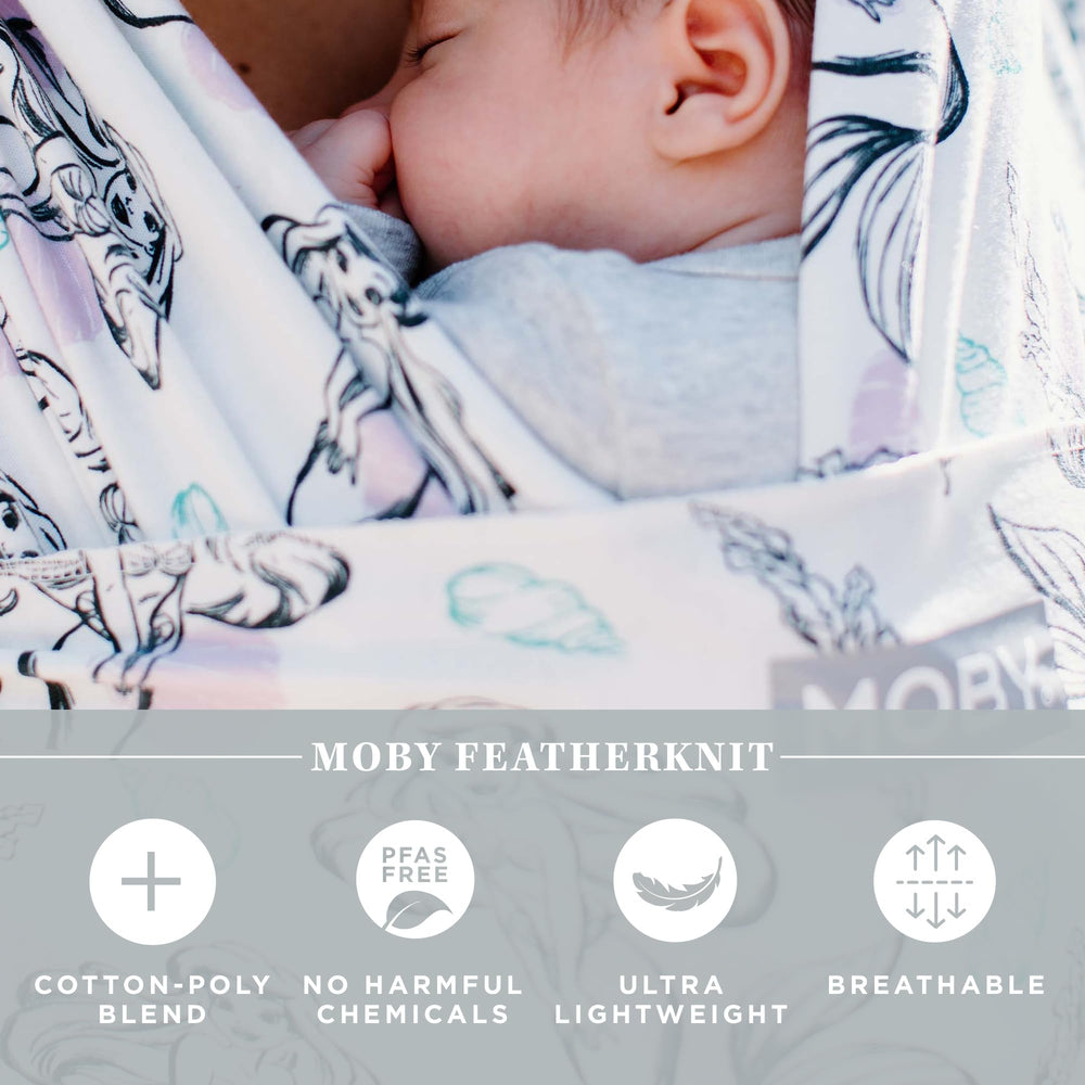Moby Featherknit adjustable-shoulders showcases customizable fit for all body types.