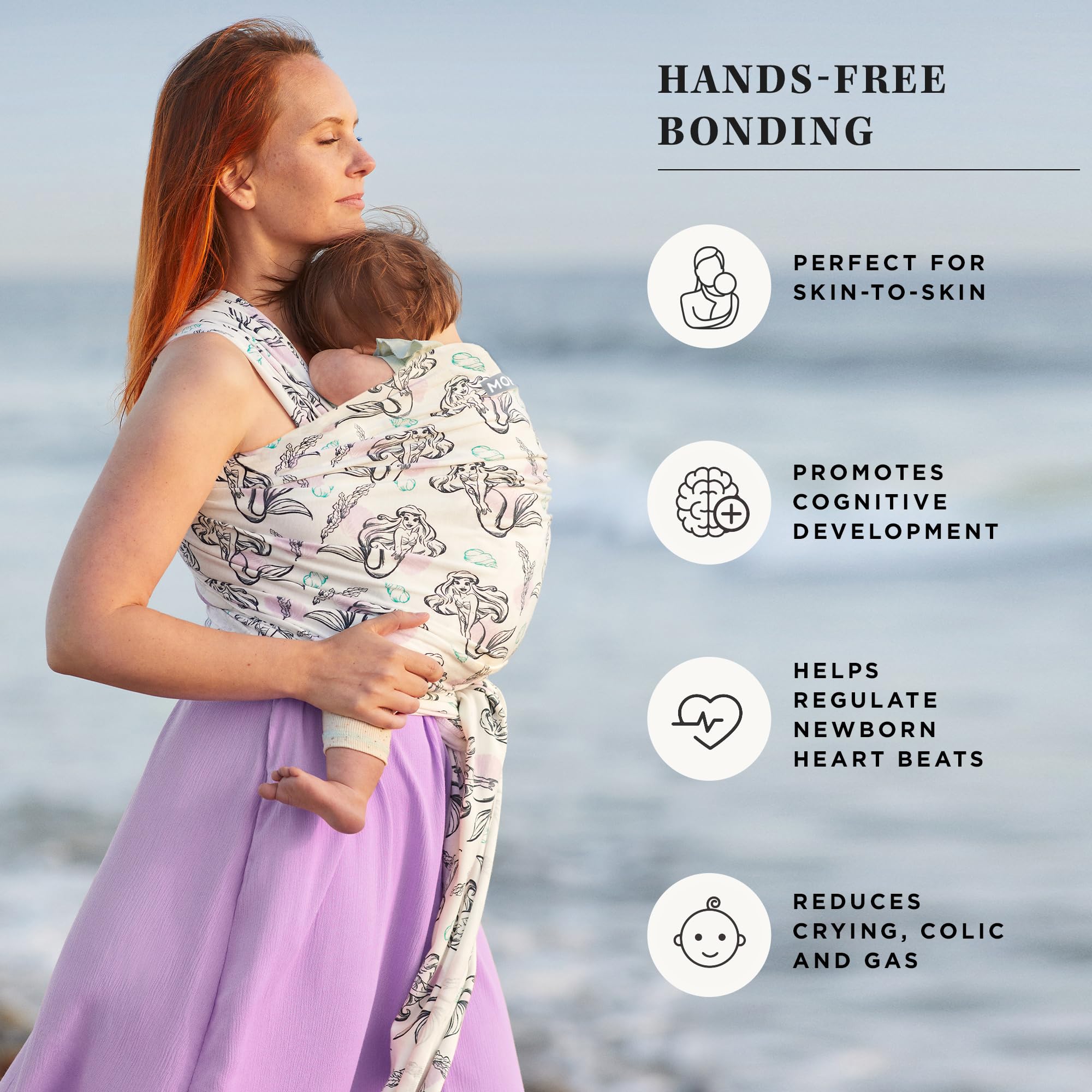 Moby Featherknit hands-free-use demonstrates easy carry for daily multitasking.