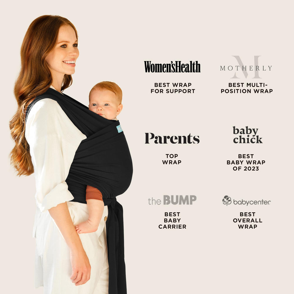 Moby Wrap instructional guide accompanies easy holds for everyday wear.