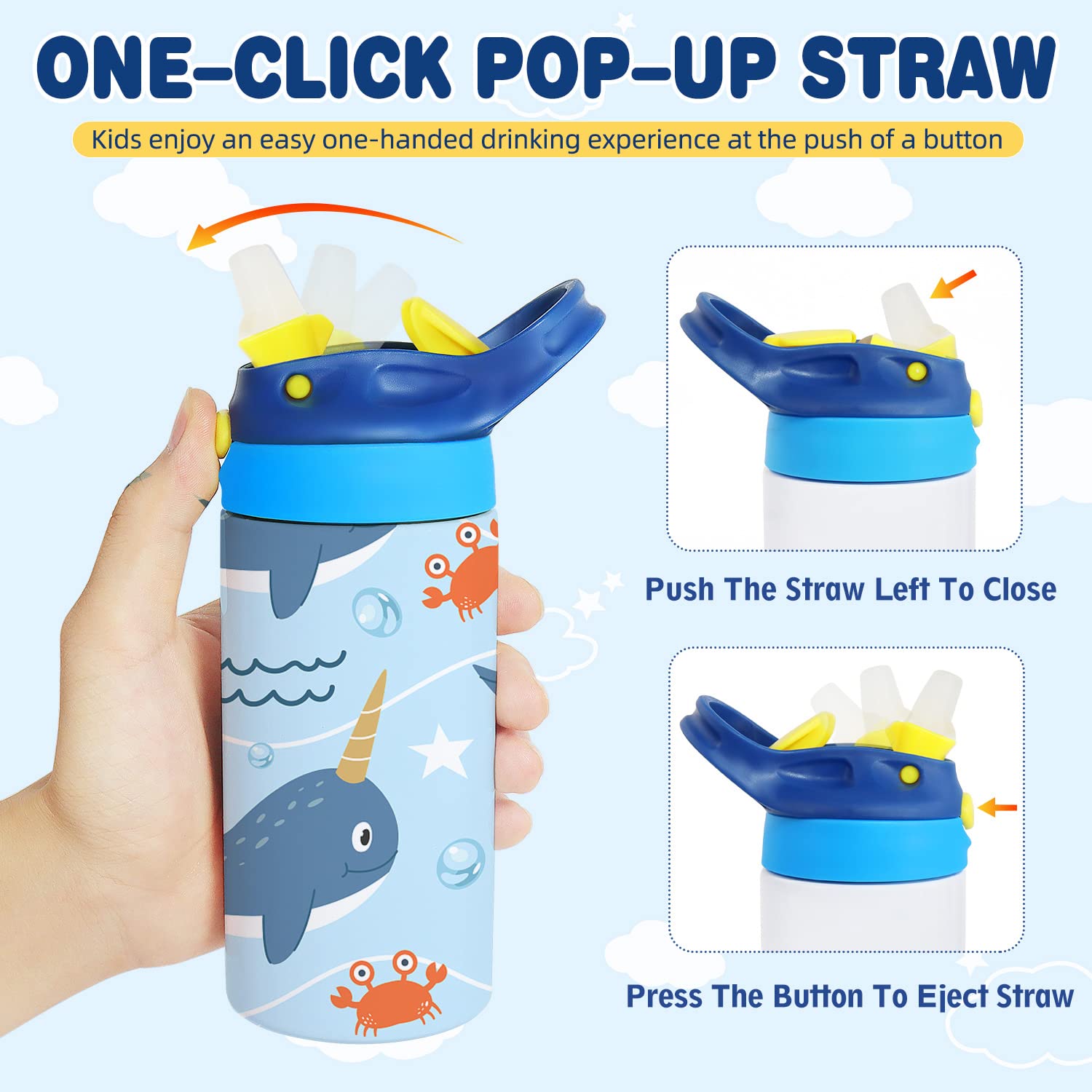Mocaru Kids Sublimation Tumbler handle for easy-grip on the go