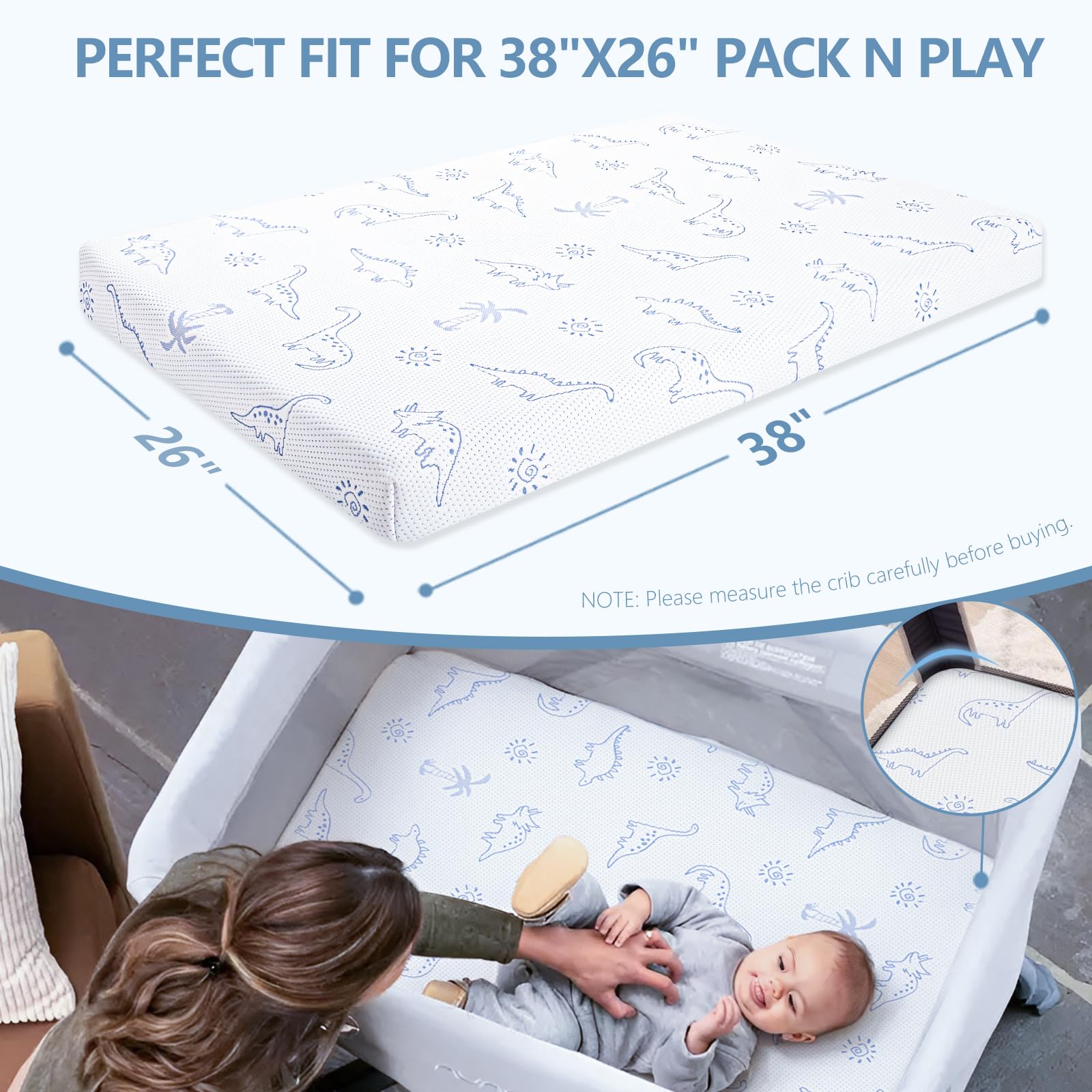 Mochen pack n play mattress pad rounded corners fit snugly