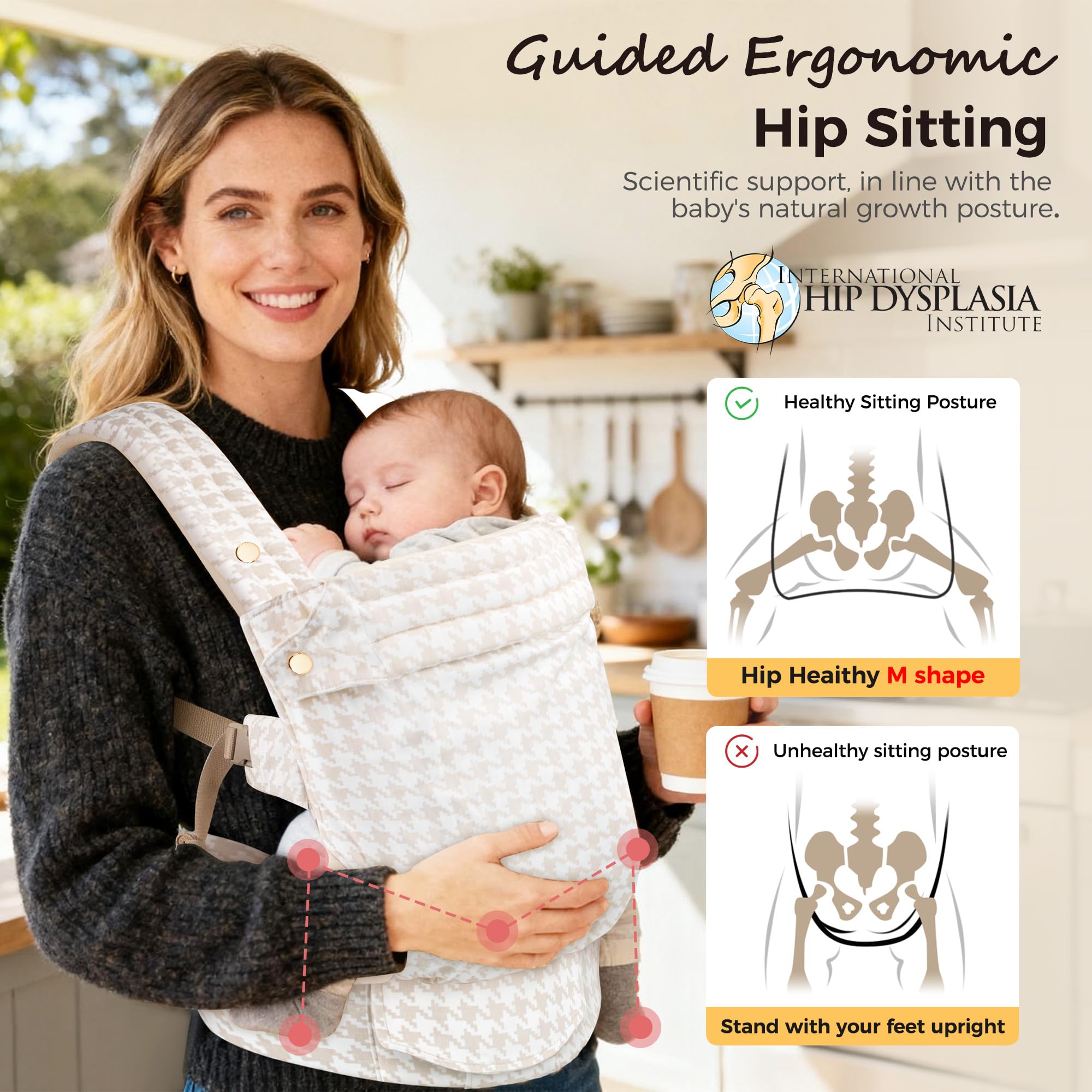 MOCKPOSE breathable fabric and padding keep baby and caregiver cool