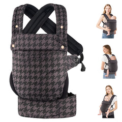 MOCKPOSE baby carrier ergonomic M-shaped seat closeup supports comfortable hip alignment for infants.