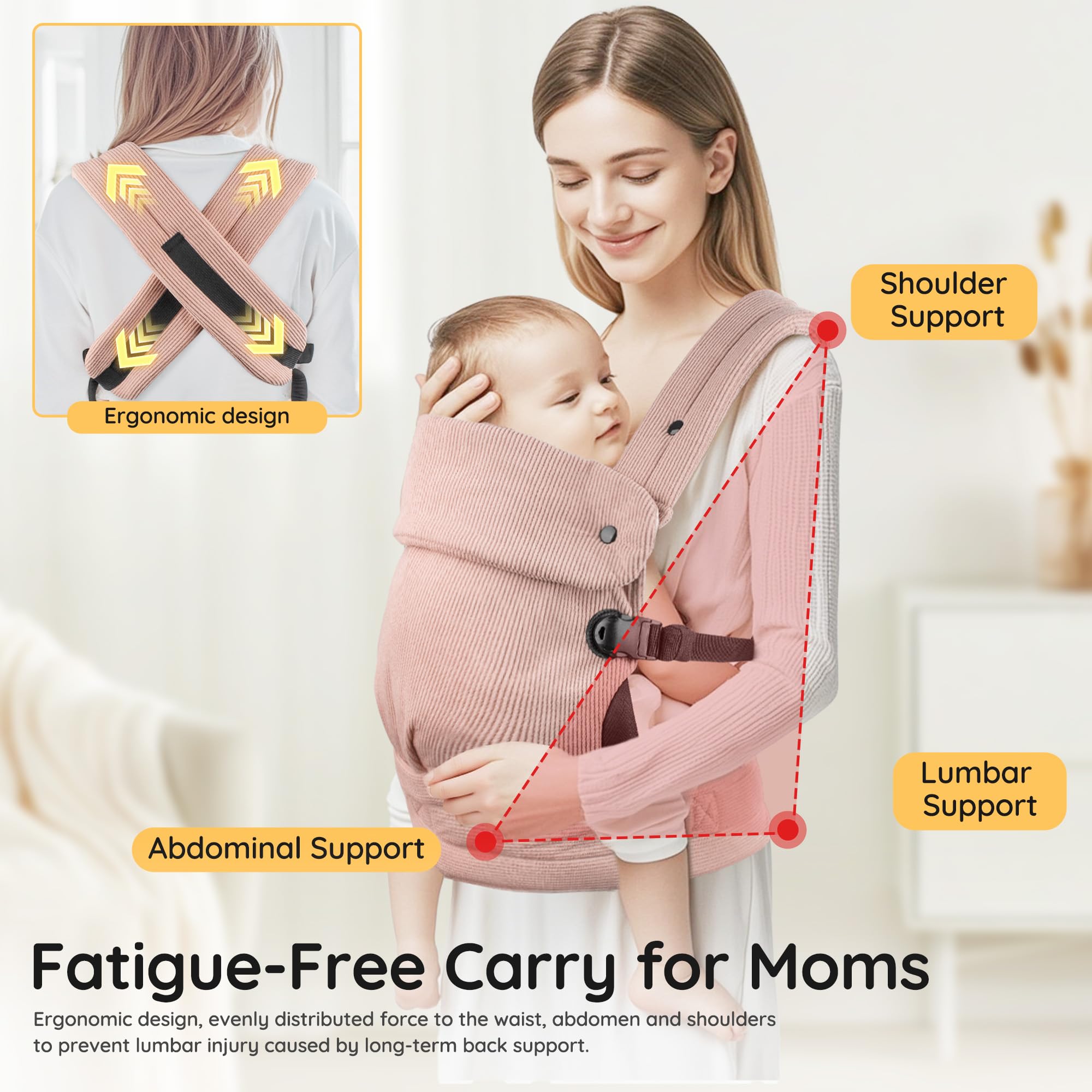 MOCKPOSE ergonomic strap system emphasizes weight distribution for easier carrying on long errands.