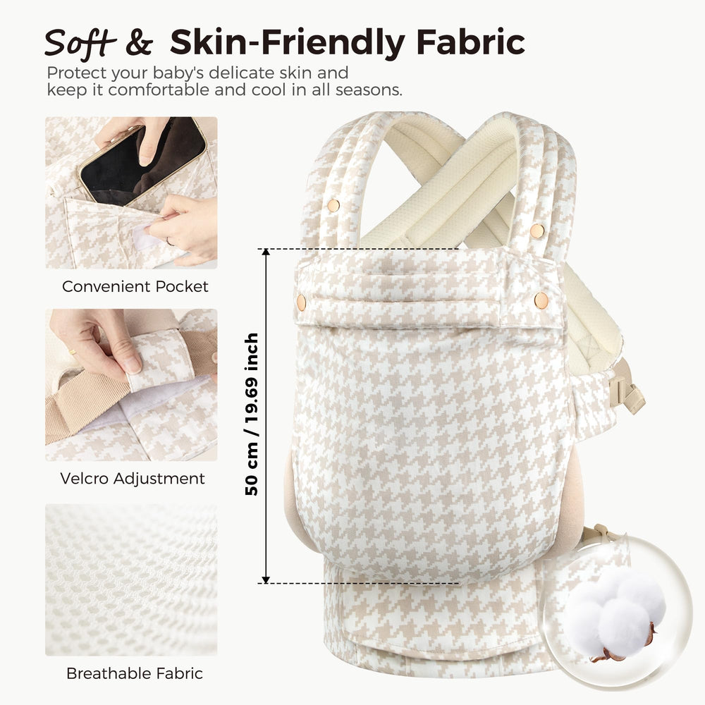 MOCKPOSE Infant Carrier pocket for phone adds convenience during outings.